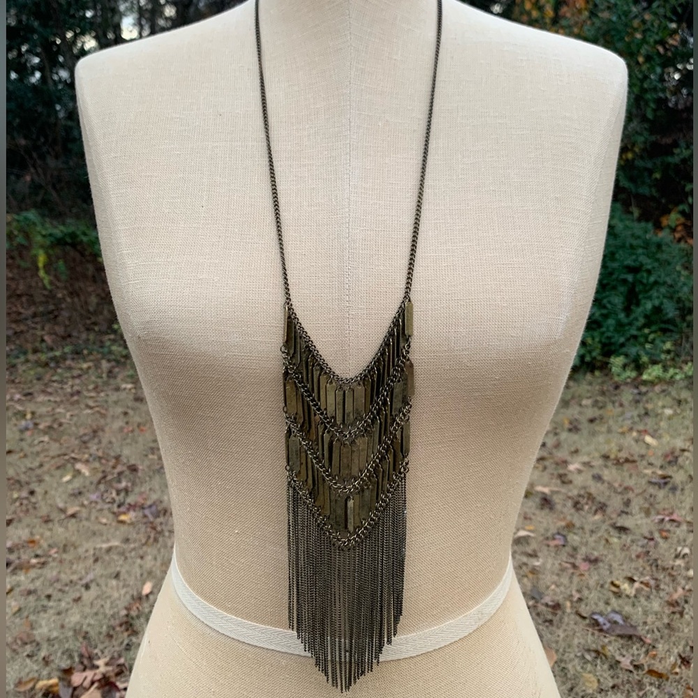 Chain Mail Fringe Statement Necklace - Picture 4 of 13